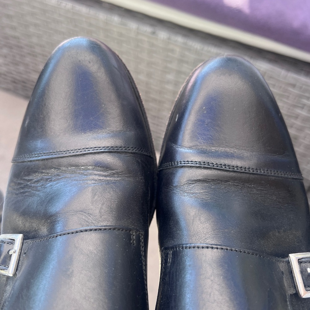 Brooks Brothers Black Leather Oxfords Monk Strap